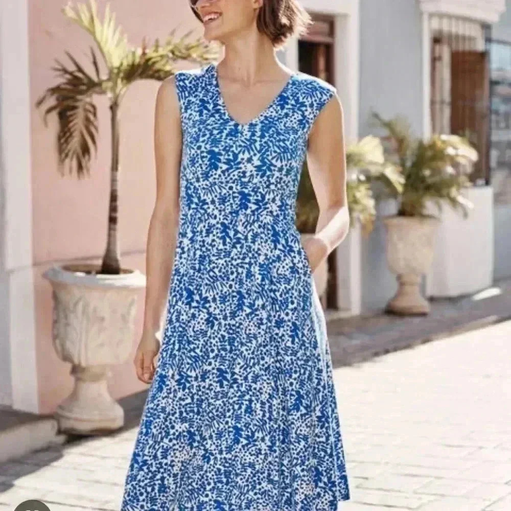 Boden Odilie Jersey dress bold blue size 14L